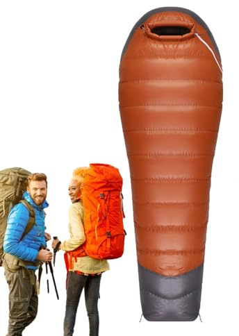 Winterschlafsäcke für Erwachsene, Ultraleichter Schlafsack, Daunenschlafsack, Rucksackschlafsack für Wandern, Camping, kompakter Mumienschlafsack Erwachsene, Daunenschlafsack