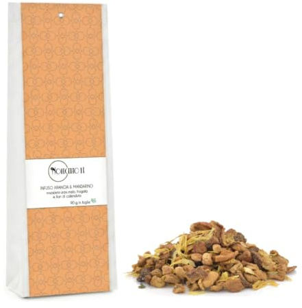 Novecento Tè® | Infuso Arancia e Mandarino in Foglie - 90 Gr | Tisana Arancia Mandarino | Miscela Fruttata Agrumi, Mela, Fragola Sfuso