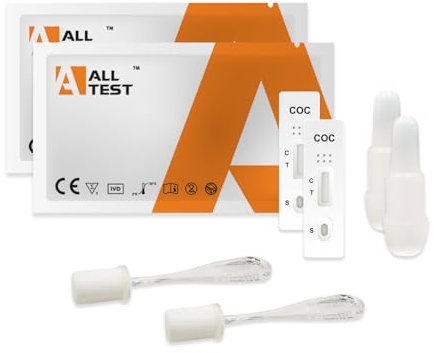 2 Alltest Test Antidroga Cocaina Saliva 20 ng/ml Rapidi antidroghe Droga test Strisce Test Rilevamento Test testne Antidroga Drug Test Stick analisi tossicologico stiscia coca Test salivare test kit