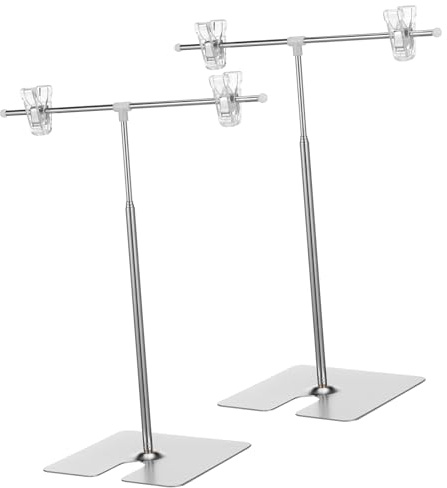NIYANGLE 2piezas Soporte De Carteles De Acero Inoxidable Estante Para Publicidad De Doble Cara Soporte De Mesa Retráctil Para Exposiciones Y Tiendas