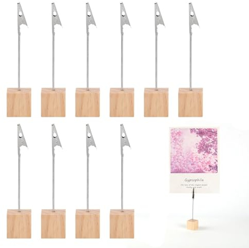 vcsjw Fotohalter mit Klammern 10 Stück,Postkartenhalter,Memo Clip Halter Ständer,Fotoaufsteller,Memohalter mit Stehend Krokodilklemme,für Bilder Karte Memorandum Sitzplatzkarte | Fotoaufsteller,Memohalter mit Stehend Krokodilklemme,für Bilder Karte Memorandum Sitzplatzkarte