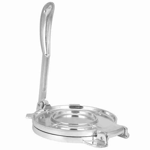 HAOHIZE Tortilla Press, Tortilladora Press DIY Flour Tortilla Press Maker Aluminum Alloy Foldable Dough Pastry Press Tool Kitchen Utensils Bakeware Silver 8.7x6.3x3.1in