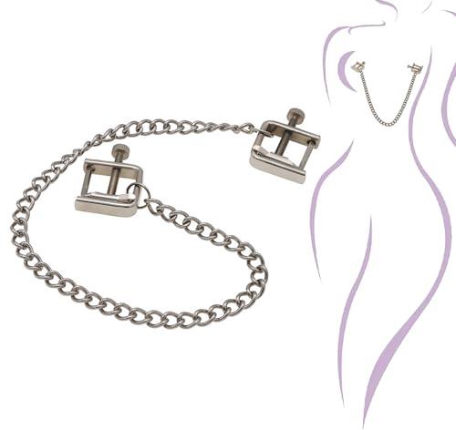 Pinzas para pezones, pinzas para pezón para mujeres, pinzas para pezón para hombres, pinzas extremas con cadena de metal, joyas para pezones ajustables, para adultos, coqueteos, bdsms, juguetes