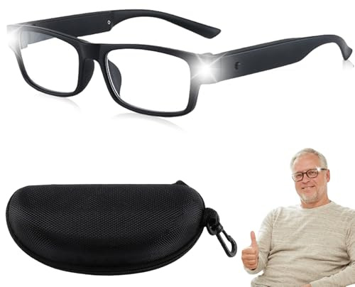 Lupenbrille mit Licht, Lesebrille Mit Licht USB Wiederaufladbare LED Beleuchtete 300% Vergrößerungsbrille, Freihändige Leselupe mit Licht für Senioren für Enge Arbeit, Schmuck, Handwerk, Lesen