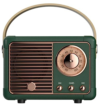 Phyachelo Altavoz Bluetooth Retro HM11 Reproductor de MúSica Retro CláSico Sonido EstéReo PortáTil Mini Reproductor de MúSica de Viaje Verde