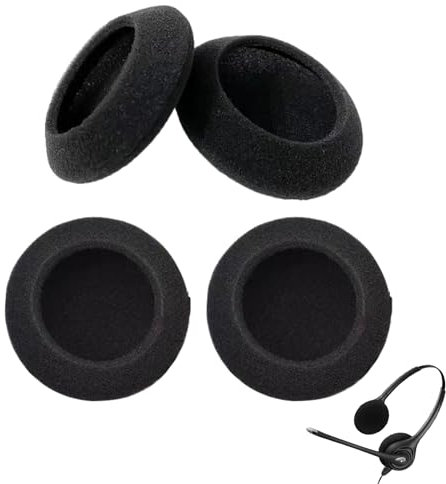 Aiyraa Kopfhörer Ohrpolster für Logitech H390 H340 H330 H600 - Ersatz Schaumstoff, Kopfhörer Ersatzpolster, Earpads Schaumstoff für Headset Schutz Logitech 960 Zubehör (2 Paare, Schwarz)