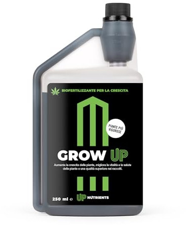 UP NUTRIENTS Bio Fertilizzante GROW UP Crescita di Piante e Colture 250 ml - Concime Stimolante 100% Biologico - Più Vitalità e Salute nelle Colture - Piante più Vigorose