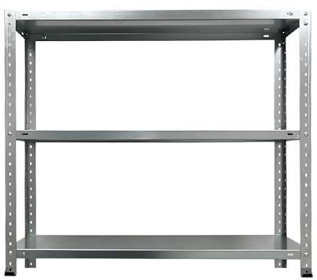 LEOMAR Metallregal mit 3 Fachböden, Schwerlastregal für Garage, Werkstatt & Lager, 300 kg Tragkraft, Lagerregal aus Stahl, Garagenregal für Werkzeuge & Kleinteile, Standregal 1000 x 940 x 400 mm