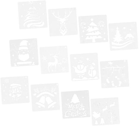 Tofficu 2 Sätze Zeichnungsvorlage Für Weihnachtsausschnitte Weihnachtsdeko Weihnachtskarten Basteln Weihnachtszeichnungsschablonen Drinnen Schablonen Vorlage Weihnachtsvorlage 12 Stück * 2