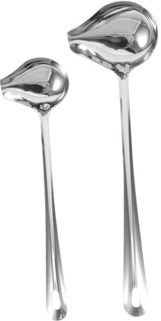 PRETYZOOM 2 Stück Saucier Löffel Edelstahl Niesellöffel Küchenlöffel Mit Langem Griff Ergonomisch Geformt Glatt Und Sicher Für Soßen Und Öle