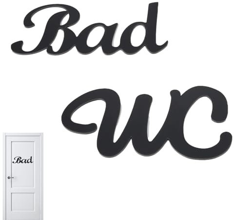 Lot de 2 Panneau De Toilette Auto adhésif, Panneaux WC et Salle de Bain Plaque de Porte Autocollante Plaque de Porte Maison Installation Facile Autocollante Résistante aux Intempéries pour Toilettes