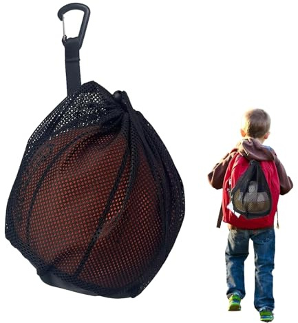 AONAYO Ballsack,Ballnetz 1 Ball,Ballnetz,Basketball Tasche Fußball Netzbeutel, Tragbare Sporttasche Für Kinder Und Erwachsene,Tragbare Faltbar Mit Kordelzug Für Fußball Tennis Kinder Erwachsene