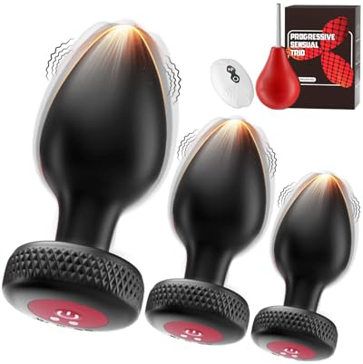 Anal Vibrator All 3 Sizes Fully Vibrating Butt Plug Men Women, Large Advanced Model Prostate Vibratar for Men 10x3 Vibration Male Masterubaters Prostate Massager Sex Toyscouples for Man Buttplug