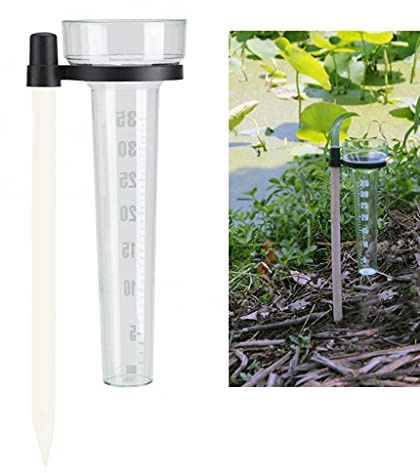 Pluviomètre en plastique avec support, capacité de 35 mm, mesure précise de 24,1 cm