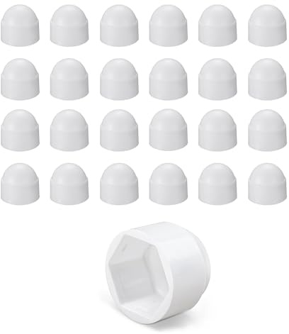 DOJA Barcelona Tapones Hexagonales para Tornillos - Pack 25 de M6 - Color Blanco - Fácil Instalación - Tapones Plastico Tornillos Resistentes - Tapas Protectoras Hexagonales, Ajuste Ideal, Estética