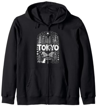Recuerdo japonés del Horizonte de Tokio Japón para viajeros Sudadera con Capucha