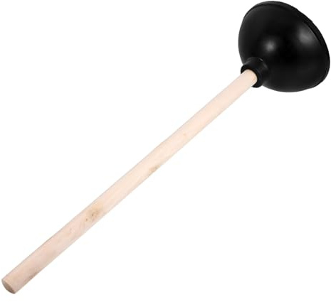 BAZEITFLOW Desatascador de Inodoro de Goma Resistente Mango Ergonómico Altura de Cintura para Baño y Desagües Herramienta Eficaz para Destapar Lavabos y Cañerías Uso Doméstico y Comercial