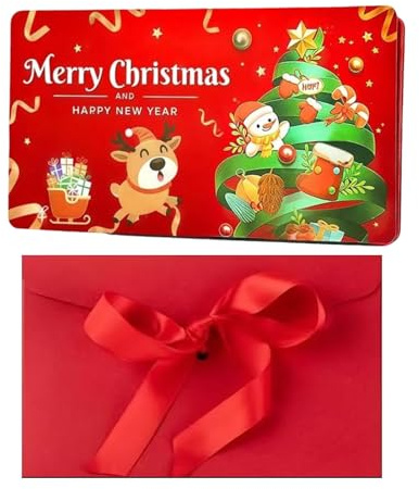 Cash Christmas Cards - Kreativt vintergratulationskort med 6 fack, pengaklämma | Julfestdekoration för vuxna, älskare, vänner, kvinnor, män