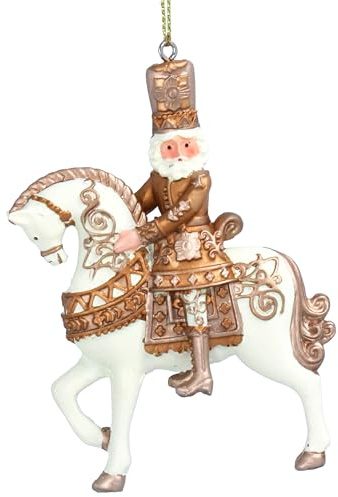 Gisela Graham Gold Nutcracker on Horse Christmas Tree Decoration