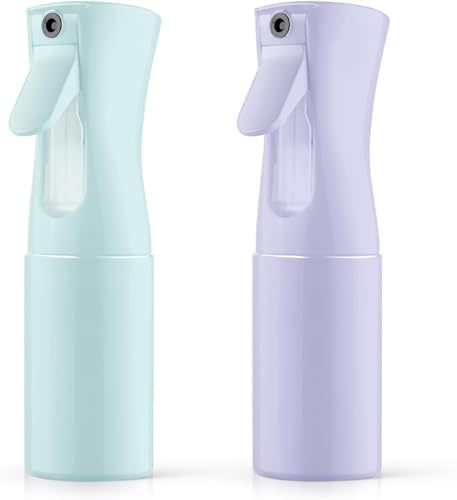 JIIENO 2 Bouteilles Spray 200ml Professionnelles - Pulvérisateur à Brume Fine pour Salon de Coiffure | Vaporisateur Eau & Produits Capillaires | Flacon Vide Réutilisable avec Buse Réglable