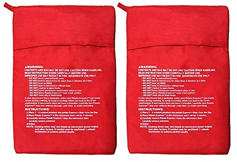 Momoland Juego de 2 microondas, patatas, hornillo, patatas de bolsa, patatas perfectas solo en 4-6 minutos, rojo