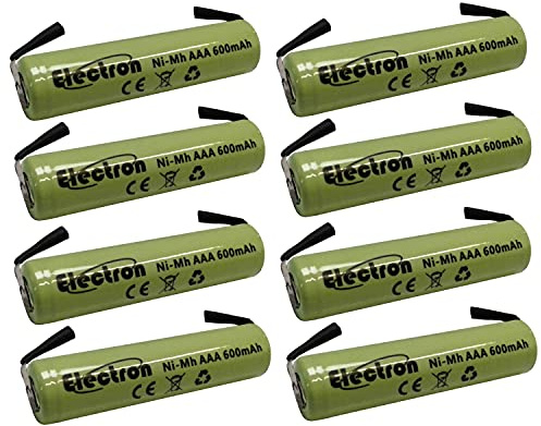 Lot de 8 piles rechargeables Ni-Mh mini-stylet AAA 1,2 V 600 mAh avec languettes à souder pour pack de batterie