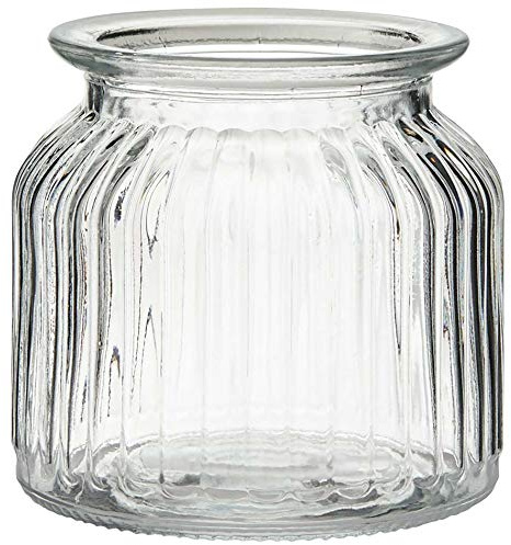 12 x Windlichter Vintage aus Glas H 10,2 cm - Glaswindlichter für große Teelichter (12 x Gläser)