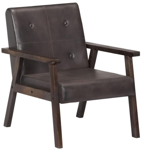 vidaXL Sessel Relaxsessel Polstersessel Lehnstuhl Ledersessel Stuhl Armsessel Lederstuhl Polsterstuhl Büro Wohnzimmer Grau 61x70x74cm Echtleder