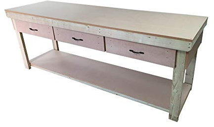 Arbor Garden Solutions Wooden workbench 18mm MDF top with drawers industrial heavy-duty garage storage table (V.1) (7ft)