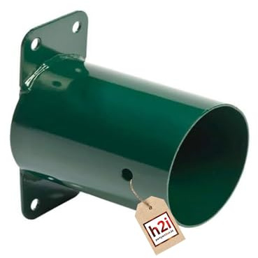 h2i Schaukel-Wandverbinder | Ø 90 mm | Grün | runder stabiler Metallverbinder für Rundholz Schaukelpfosten | wetterfester Kantholzverbinder für Schaukelkonstruktionen