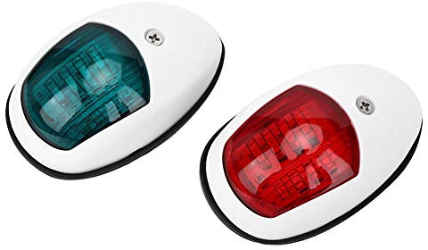 Kuuleyn Marine Navigation Light, 2Pcs Signal Lampe Rouge Vert LED Étanche Bateau Navigation Lumière DC12V 3W(blanc)