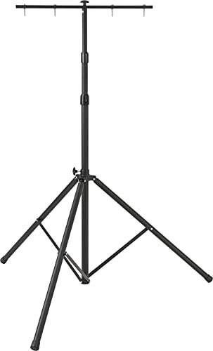 Brennenstuhl Trépied ST 301 avec traverse de fixation pour chantier/Pied télescopique (avec traverse de fixation pour 2 projecteurs, hauteur réglable jusqu'à 3m, 2 sets de visseries fournis)