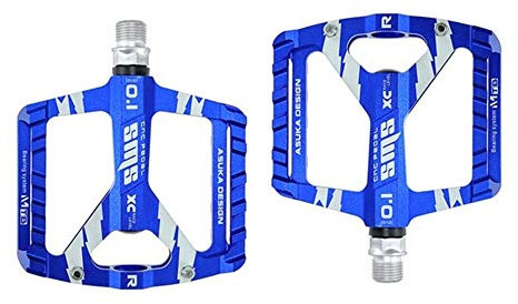 YGLONG Fahrrad Pedalle 1 Paar Ultra-Light-Fahrrad MTB Straßen Mountainbike Pedale Aluminiumlegierung Anti-Rutsch-Universal-Fahrradpedale for Fahrrad-Zubehör Bike Pedale (Color : Blue)