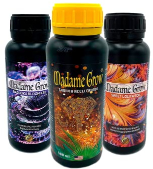 MADAME GROW - Engrais Organique de Croissance - Engrais Engraissement et Nutrition - KIT BALI (3x500ml)