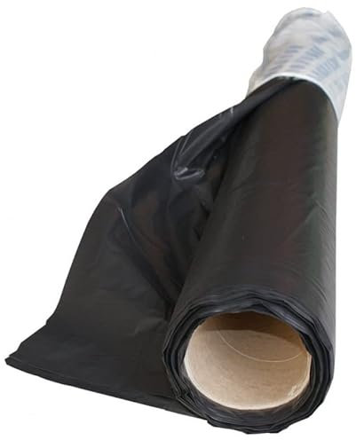 Film plastique d'étanchéité sous-dalle en polyéthylène noir Type 200, 5x20m, bâche étanche de protection chantier, toiture, anti repousse, paillage