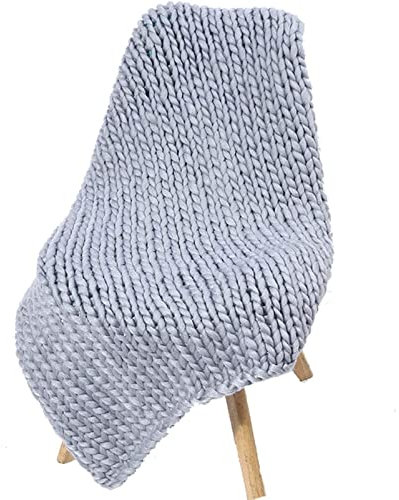MHUQIA Decke Gestrickte 100x200cm, Handgefertigt Riese Klobig Grobe Strickdecke Wolle Garn Decke Sofa Stuhl Sofa Super GroßE Arm Stricken Sperrig Zuhause Dekor