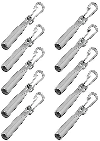 Multibros 10er Pack Seil Endverschluss Ø 6 & 8 mm mit Simplexhaken – Robuster Verzinkter Stahl | Perfekt für Haushalt, Garten, Camping & Bau | Einfache Montage (Ø8 mm) | Verzinkter Stahl, rostbeständig – für Garten, Camping, Bau & Haushalt – Länge 90 mm