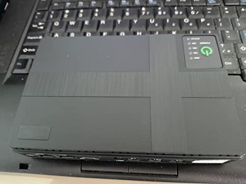 Mini SAI portátil de 10400 mAh, 5V, 12V, Fuente de alimentación ininterrumpida, Respaldo de batería multipropósito for LED, WiFi, cámara IP, Mini UPS (Color : 10400mAh Black 1A, Size : B)