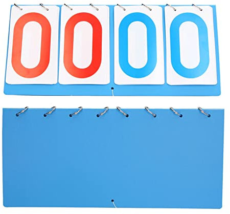 Kuuleyn Anzeigetafel, Cricket-Keeper, Flip-Zahlen-Score-Keeper, 4-stellige Anzeigetafel, Wasserdicht, Blau-rote Zahlen, Tragbarer Tisch-Flip-Score-Keeper Für Volleyball-Basketball