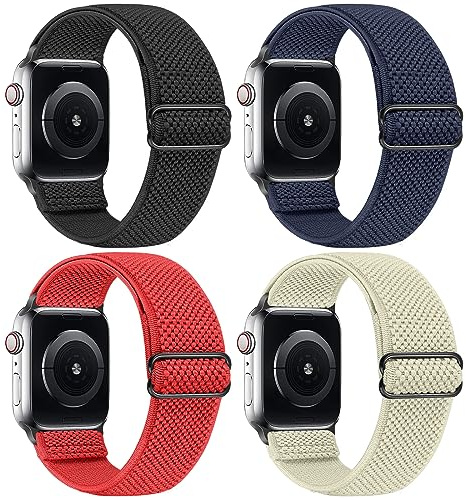 SOiiKE Elastique Bracelets Compatibles avec Bracelet Apple Watch 38mm 40mm 41mm 42mm 44mm 45mm 46mm 49mm, Bracelet de Réglable Sport en Nylon pour iWatch Series 11/10/9/8/7/6/5/4/3/2/1 SE Ultra 3/2/1
