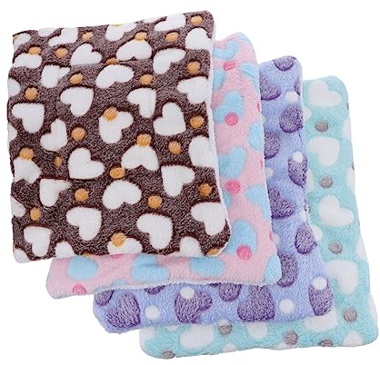 DOITOOL 4 Pièces Matelas de Couchage pour Hamster literie Lavable Cochon d'Inde couvertures Polaires Tapis de Couchage lit pour Petit Animal Coussin de Sommeil pour Animaux de Compagnie