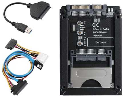 YBBOTT Lettore di schede da USB3.0 a CFAST, adattatore da CFAST a SATA3.0, supporta schede di memoria CFAST di qualsiasi capacità, compatibile con sistemi WinXP/7/8/10 a 32/64 bit, Linux e Mac.