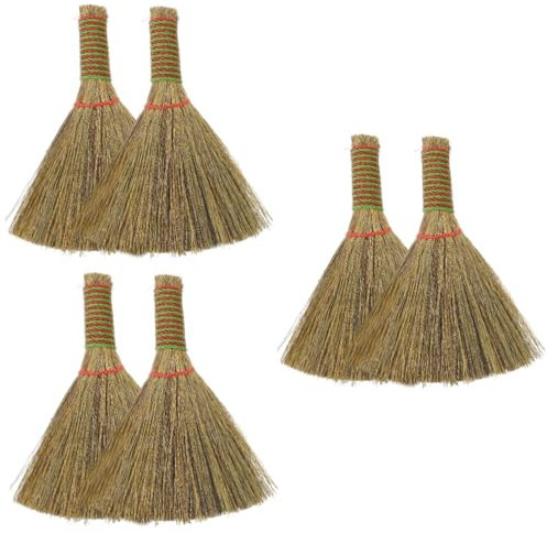minkissy 6pcs Microfiber Duster Soft Sweeping Brush for Indoor Straw Broom Desk Cleaning Brush Short Handle Broom Home Cleaning Tool