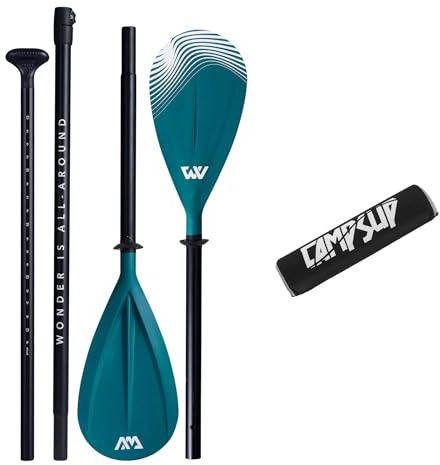 CampSup Aqua Marina Set 2-in-1 Paddel iSUP & Kajak Dual-Tech Aluminium + Floater Schwarz Paddle für Sup-Boards