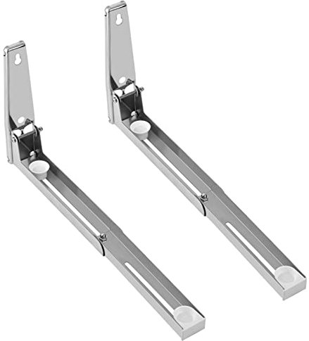 ANKROYU Soporte de horno de microondas de acero inoxidable, marco de soporte plegable estante de estiramiento, soporte de pared de horno de microondas para cocina