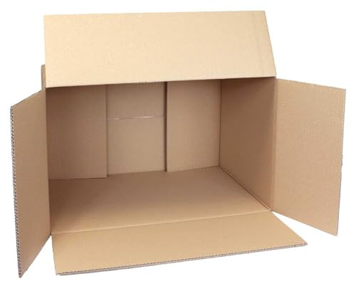 smiley pack 160 Stück Karton 600 x 400 x 400 mm 2-wellig | Stabiler, belastbarer Faltkarton & Versandschachtel – Paket, Pappkiste für DHL, DPD, GLS, Hermes, UPS