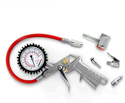 Prestaflator PRO Fahrradreifenfüllwerkzeug – Presta & Schrader Luftkompressor mit Auto-Lock-Kopf, Messgerät bis zu 174 PSI, variabler Auslöser, verstärkter Schlauch, Shop-Grade, wiederaufbaubar