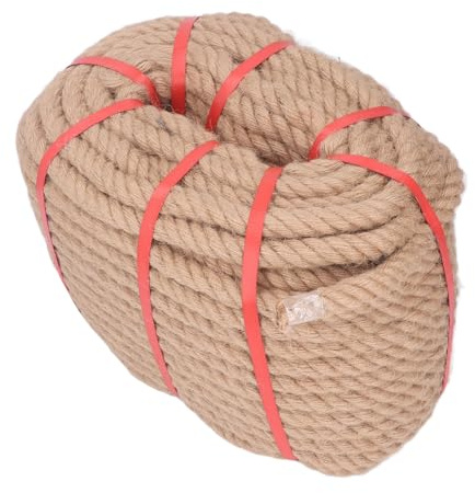 50m Jute Garn Säkerhetsskydd Jute Rep, Garn Sisal Rep 20mm Diameter Katt Klätterstativ Drag of War Native För Smycken Att Göra Hantverk Vägghängande Konst