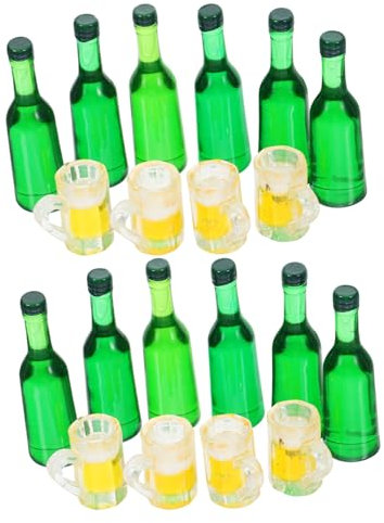 CIYODO 2er-Set Miniatur-bierbecher Und Flaschen Für Puppenhäuser Mini-krüge Bierflaschenmodelle Realistisches Bier