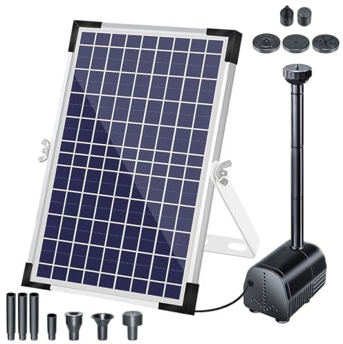 Fontaine Solaire Flottante Pour Bassin, 12 Wfontaine Exterieure De Jardin Avec 9 Buses RéGlables, DéCoration De Jardin Pour éTang, Piscine Naturelle, Bain D'Oiseaux, éCologique Pompe Bassin Solaire